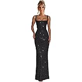 Dvdci Mermaid Sequin Prom Dress Long Corset Sparkly Spaghetti Straps Ball Gowns for Women