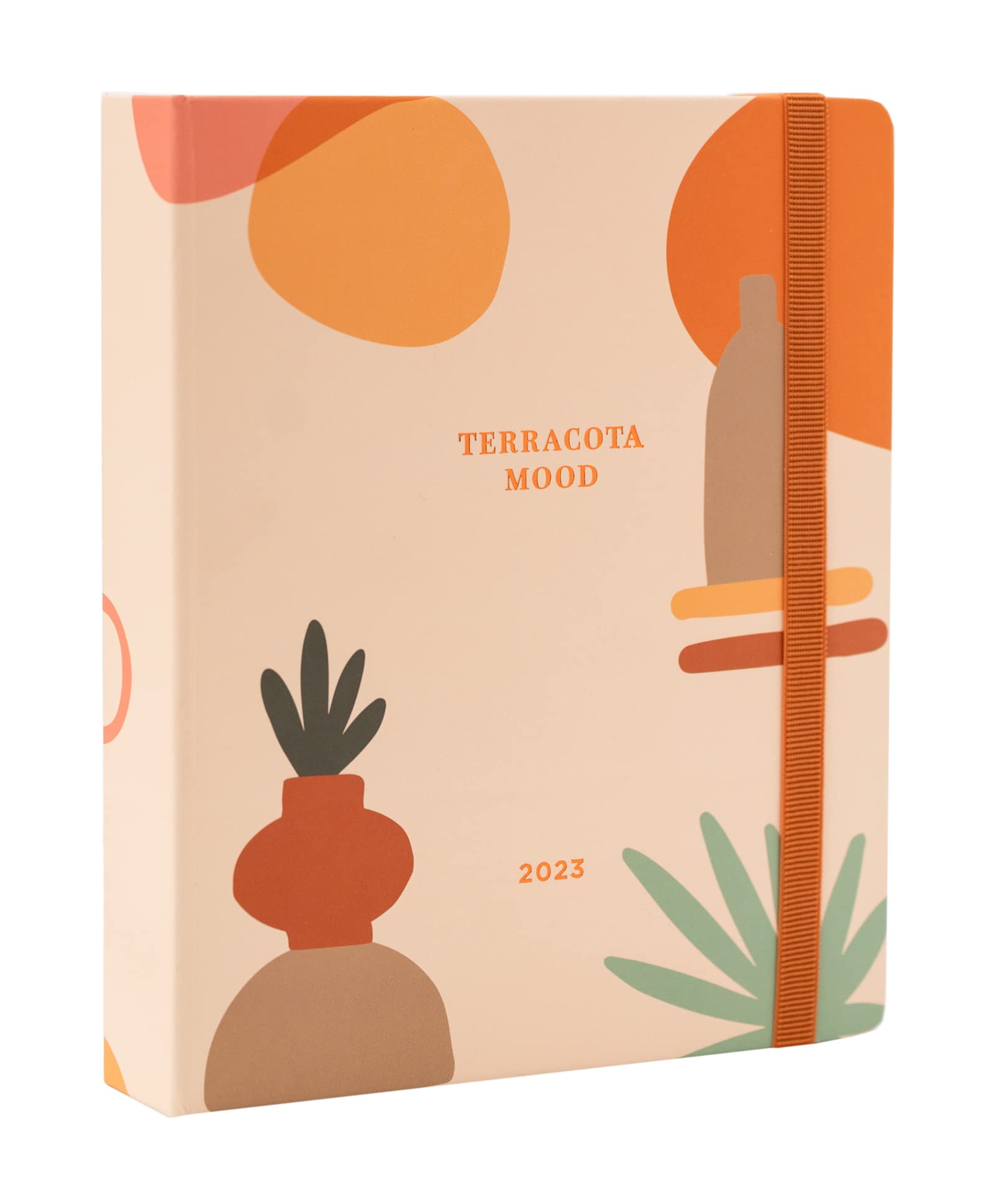 Kokonote Terracotta Diary 2023 | 6.3 x 7.8 inches -16.5 x 20 cm | Academic Diary Week To View | With Stickers | Cute Stationery | 2023 Diary