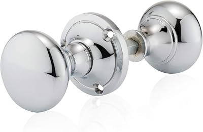 XFORT Polished Chrome Victorian Rim Knob with Screws Brass Rim Lock Knobs