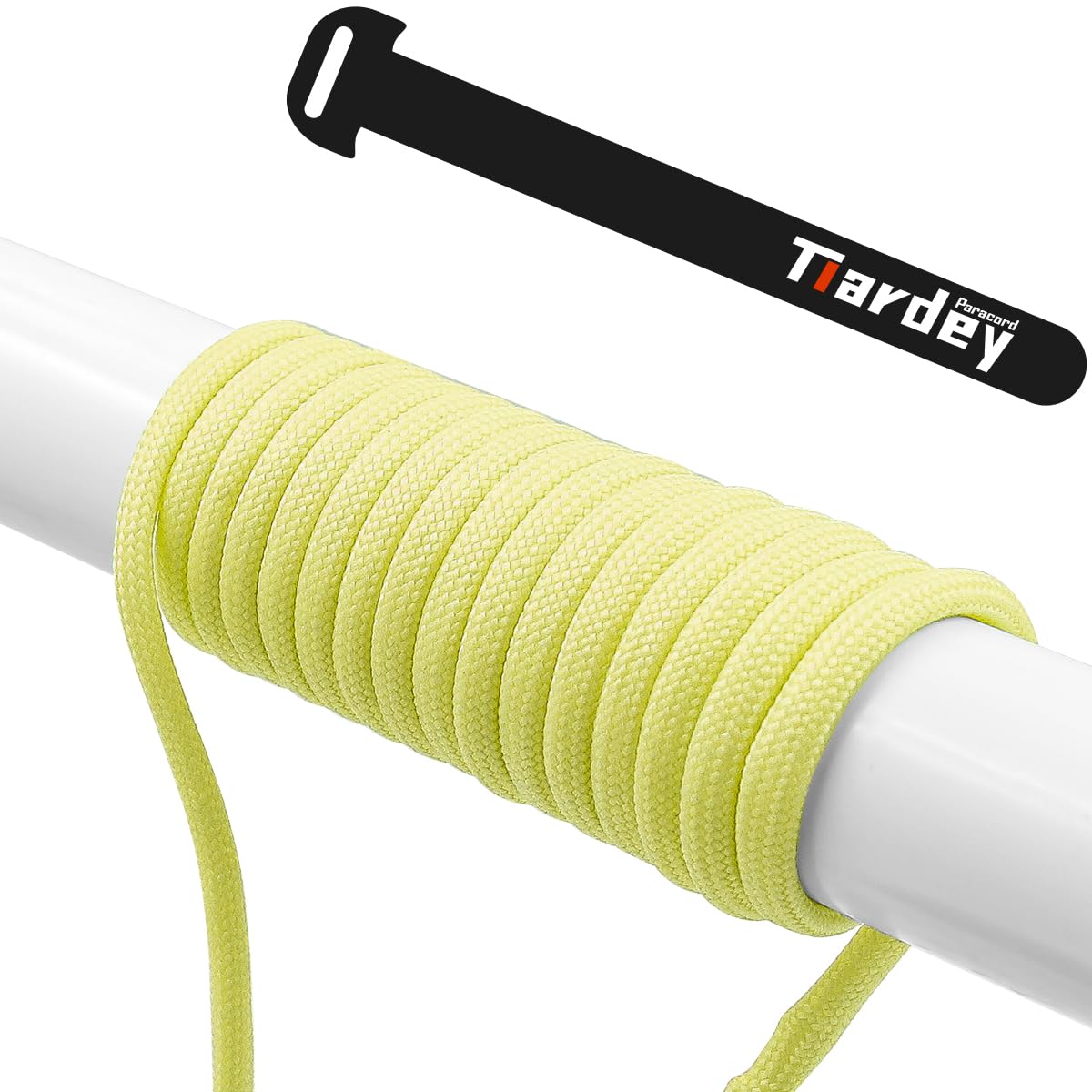 Tiardey PLF-Y Luminous Fluorescent Paracord 4mm 100ft (31m) 7 Core Strand,Tear-resistant,Nylon Cord,Mil Spec Type III Paracord,Holds up to 250kg for Outdoor Survival Camping