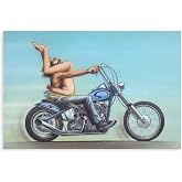 35+ David Mann Artwork Posters Wall Art Motorcycle Rider Vintage Art Canvas Paintings Posters Wall Art for Living Room Bedroom Home Decor Unframe-1-24x36inch(60x90cm)