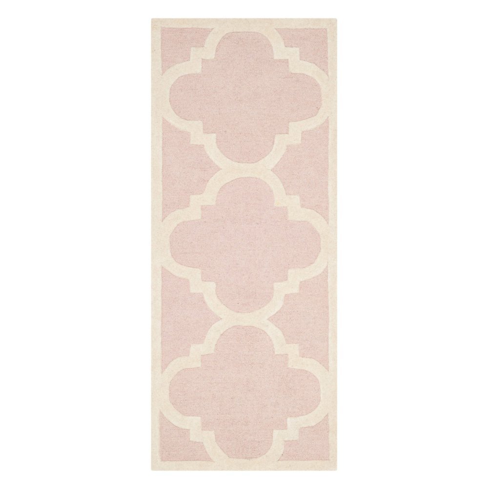 Safavieh Modern Indoor Hand Tufted Accent Area Rug, Cambridge Collection, CAM140, in Light Pink / Ivory, 61 X 91 cm for Living Room, Bedroom or Any Indoor Space