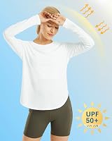 G4Free Women UPF 50+ Long Sleeve Workout Shirt Cold Gear White view 2