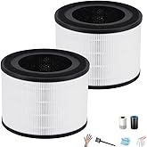 2-Pack AP-S0610L HEPA Replacement Filters for M.OOKA AP-S0610L Air Purifier, 3-in-1 Filter with Pre-Filter & Activated Carbon for Smoke, Dust, Pet Dander & Odors