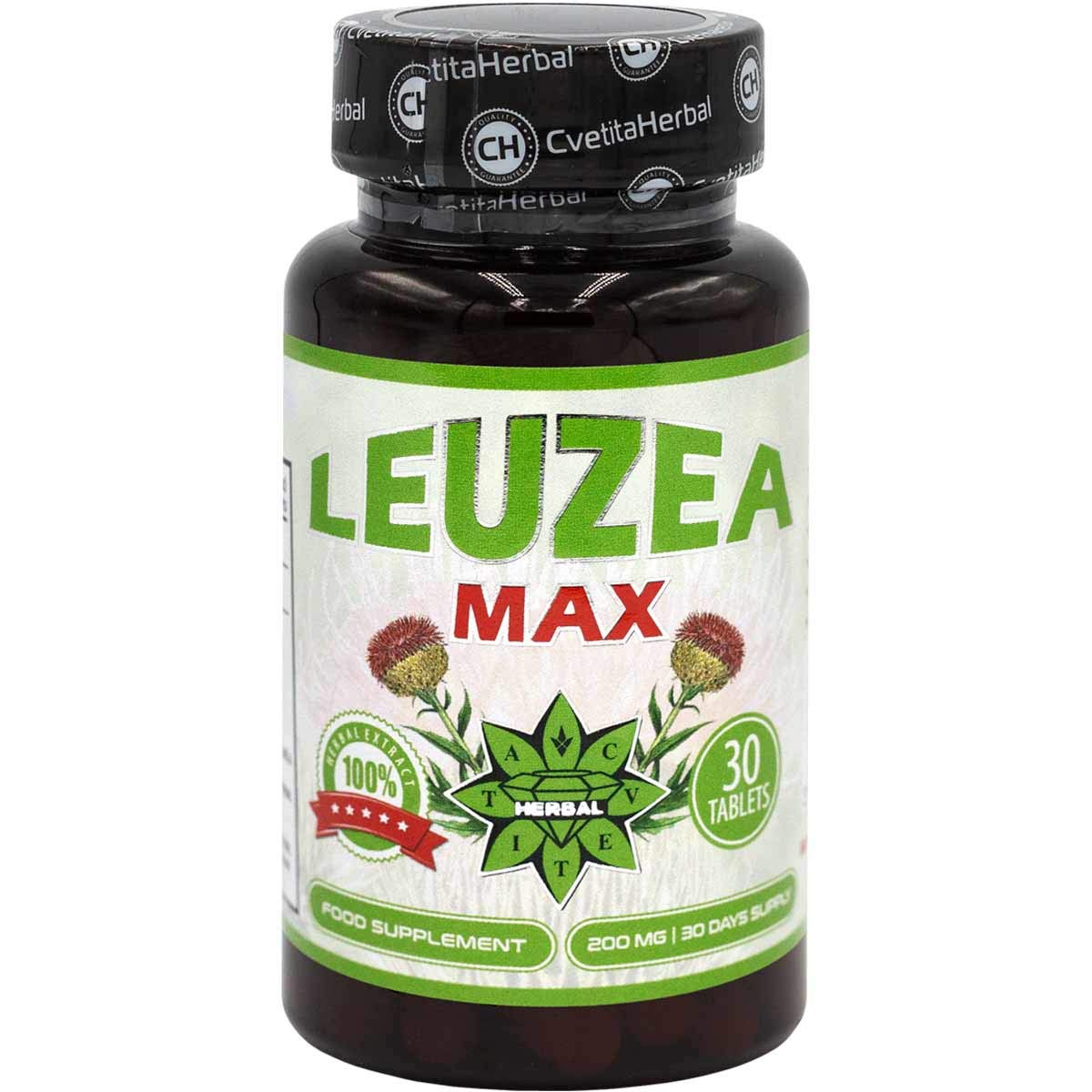 Leuzea Max | 30 Tablets x 200mg (30 Days Supply) | Natural Herbal Extract | Strong Immune System | Muscle Mass & Strength Gain | ECDYSTERONE by Cvetita Herbal