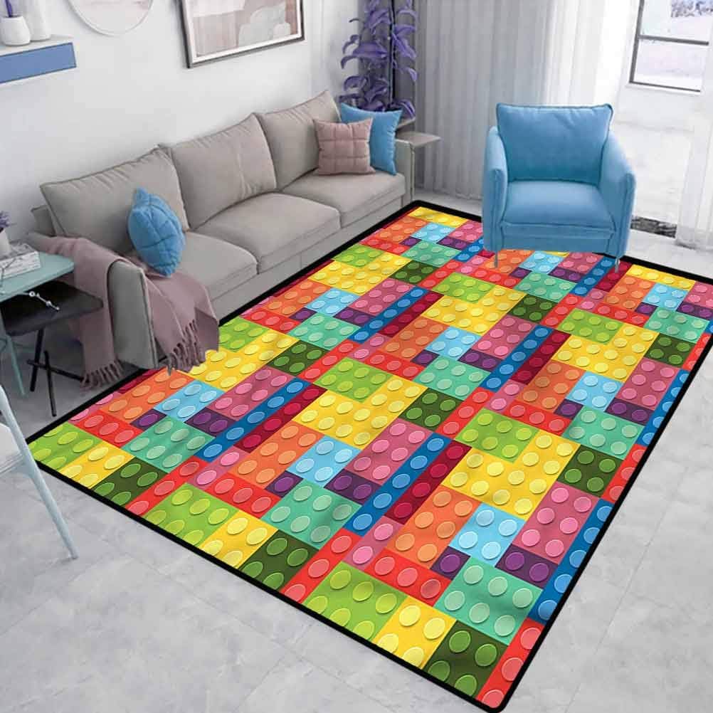 Colorful Play Mats Yoga Mat, Kids Building Toy Blocks Area