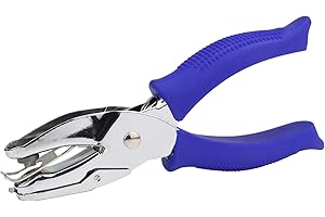 Aacehlh Single Hole Punch,1/4 Inch Diameter of Flower Shape Hole,Handheld Paper Hole Puncher with Blue Soft Grip Handle for B