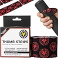 Goat Tape Thumb Strips Pre Cut Athletic Tape for Fingers - Extra Sticky Elastic Athletic Thumb Tape for Weightlifting, Cross Training, Gym Grips, Hook Grip, WOD Workout Hand Wrap, Black 2" x 6"