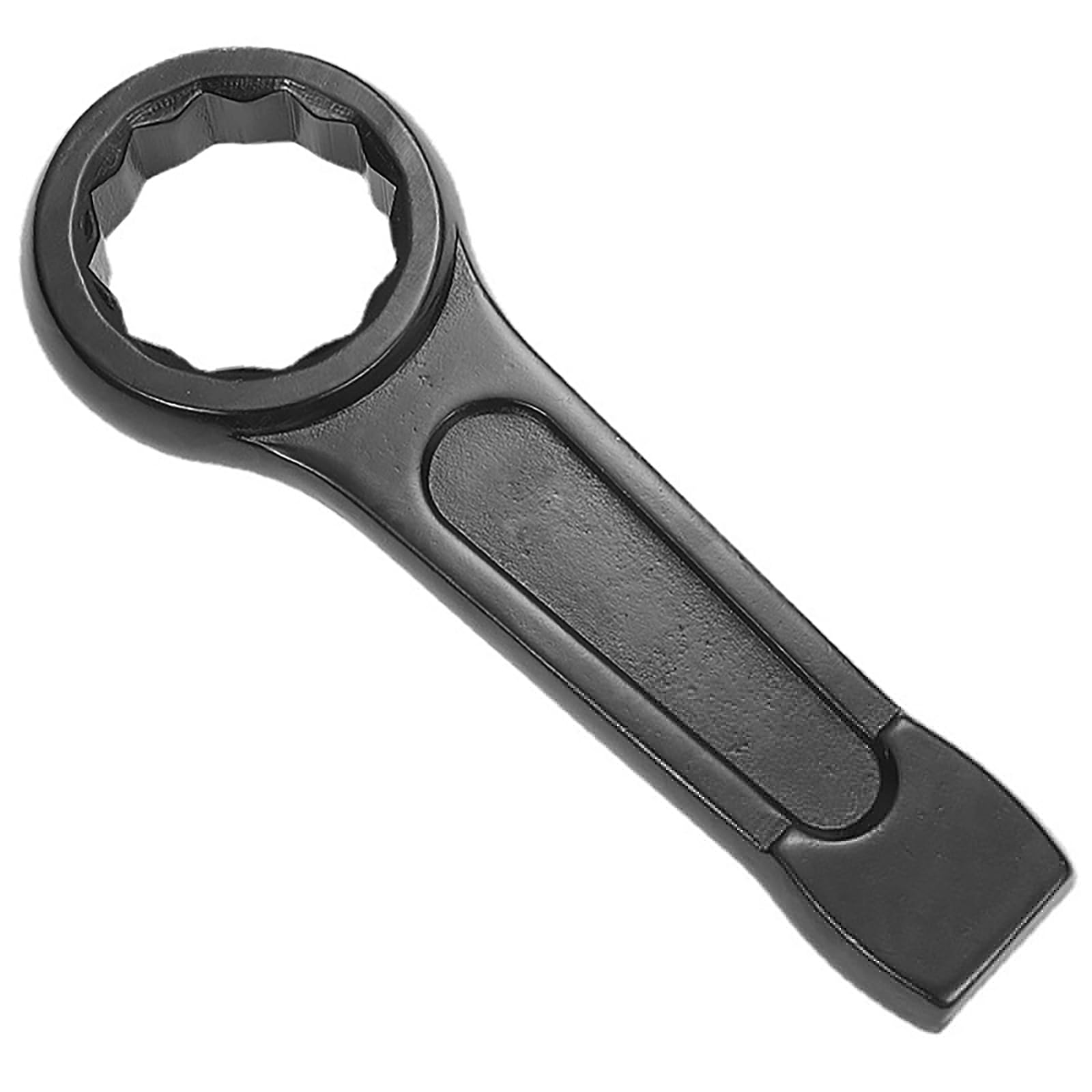 SENRISE Slogging Ring Spanner 24-55mm Box End Wrench Metric Single Ring Flat Spanner Slogging Wrench Train Tube Extension Tool Car Key (27mm)