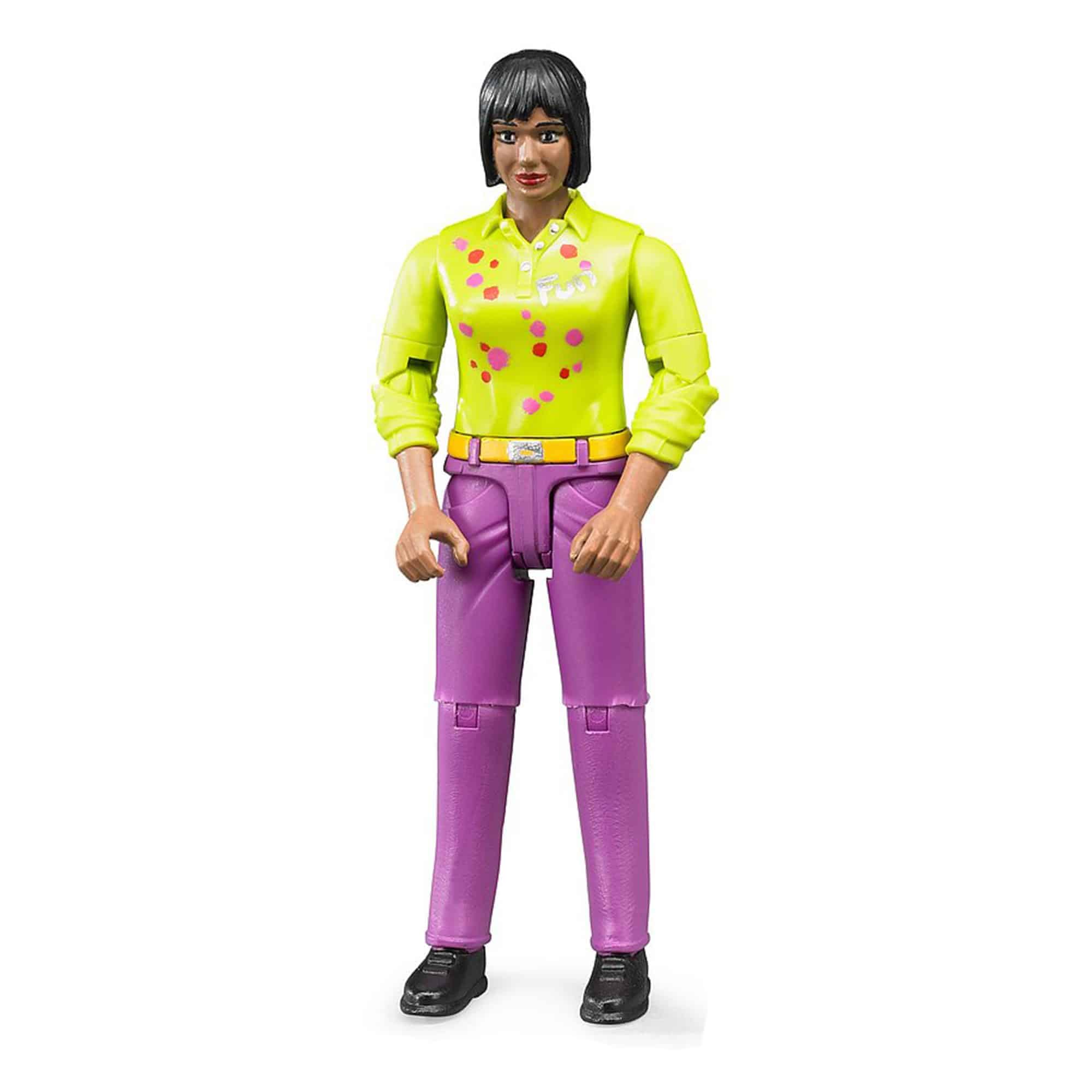Bruder 60403 Woman Figure – Medium Skin & Jeans 1:16 Scale Toy Worker Compatible with All Vehicles & Playsets
