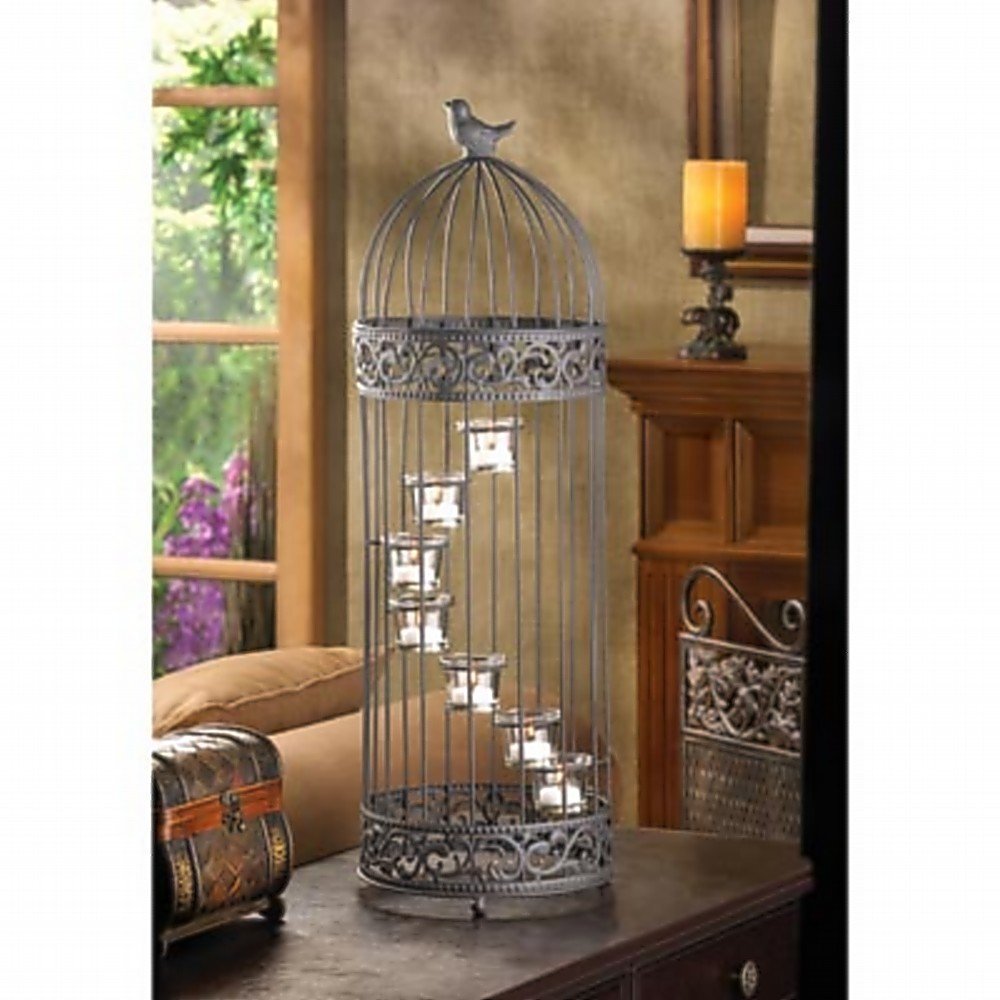 2 BIRDCAGE SPIRAL STAIRCASE TEALIGHT CANDLE HOLDER WEDDING CENTERPIECES
