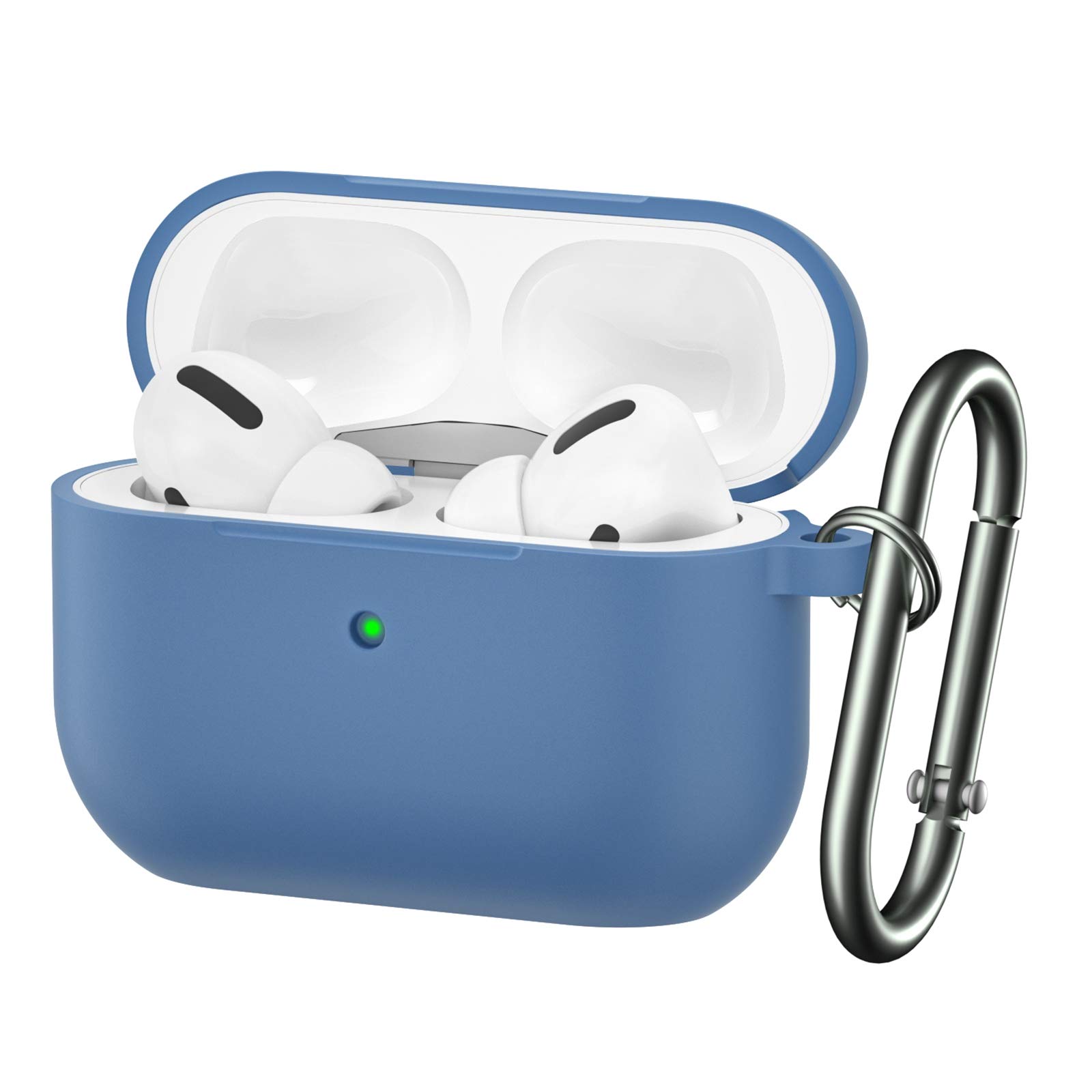 BRG for Airpods Pro Case,Soft Silicone Skin Cover Shock-Absorbing Protective Case with Keychain for Apple Airpods Pro [Front LED Visible] (Cobalt Blue)