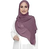 Sparkle Shimmer Gold Glitter Women's Chiffon Hijab Head Scarf Shawl Wrap Lightweight