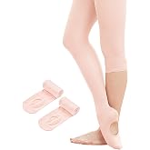Stelle Women's Convertible &amp; Transition Ballet Tights for Adult Dance Class | High Waist, Stretch Fit, Opaque, Soft Footless Stockings, Pantyhose, Ballerina, Studio, Stage, Performance, Recital