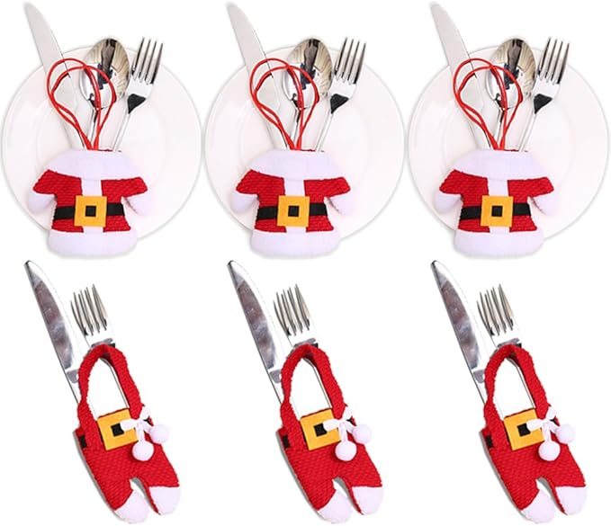 3 Sets Santa Decor Christmas Cutlery Holders Xmas Table Decoration
