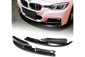 Q1-TECH, 2PCS Front Bumper Lip fit for Compatible with 2012-2018 BMW 3-Series F30/F35 (M-Tech/M-Sport Bumper Only), Front Bumper Lip Spoiler Air Chin Body Kit Splitter, Glossy Carbon Fiber