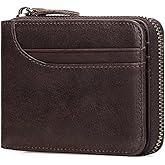 GOIACII Wallets for Men Genuine Leather Front Pocket Wallet RFID Zip Around Bifold Credit Card Holder | RFID, Zip Around, Bifold, Credit Card Holder