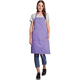 BIGHAS Adjustable Bib Apron with Long Ties for Women Men 18 Colors Chef Kitchen Cooking