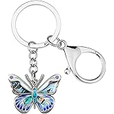 NEWEI Cute Butterfly Keychain Insect Summer Spring Keyring for Women Girls Purse Car Accessories Charm
