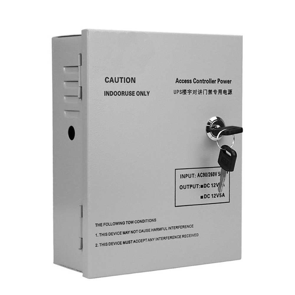 LIBO Smart Home DYX5A AC90V/260V 5A Access Control Power Supply Box DC12V UPS Backup Battery for All Kinds of Electric Door Lock with Time Delay