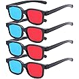 Red-Blue 3D Glasses, 3D Viewing Glasses For Viewing 3D Movies/Games And Pictures In Red-Blue Formats, Compatible With Ordinary Computer Monitors/TVs/Projectors Etc - Home Theater Glasses 4pcs