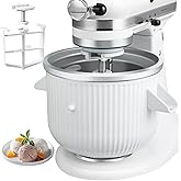 Ice Cream Maker Attachment for KitchenAid Stand Mixer, 2 Quart Frozen Yogurt Ice Cream & Sorbet Gelato Maker Bowl Fits for 4.