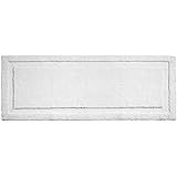 InterDesign Microfiber Spa Bathroom Shower and Tub Accent Rug, 60 x 21, White