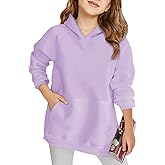 Haloumoning Girls Oversized Hoodies Kids Fleece Lined Long Sleeve Hooded Sweatshirt with Kangaroo Pocket 5-14 Years