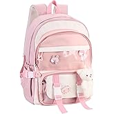 Phaoullzon Kawaii Backpack for Girls School Bookbag Cute Anime Backpacks with Pins and Pendant
