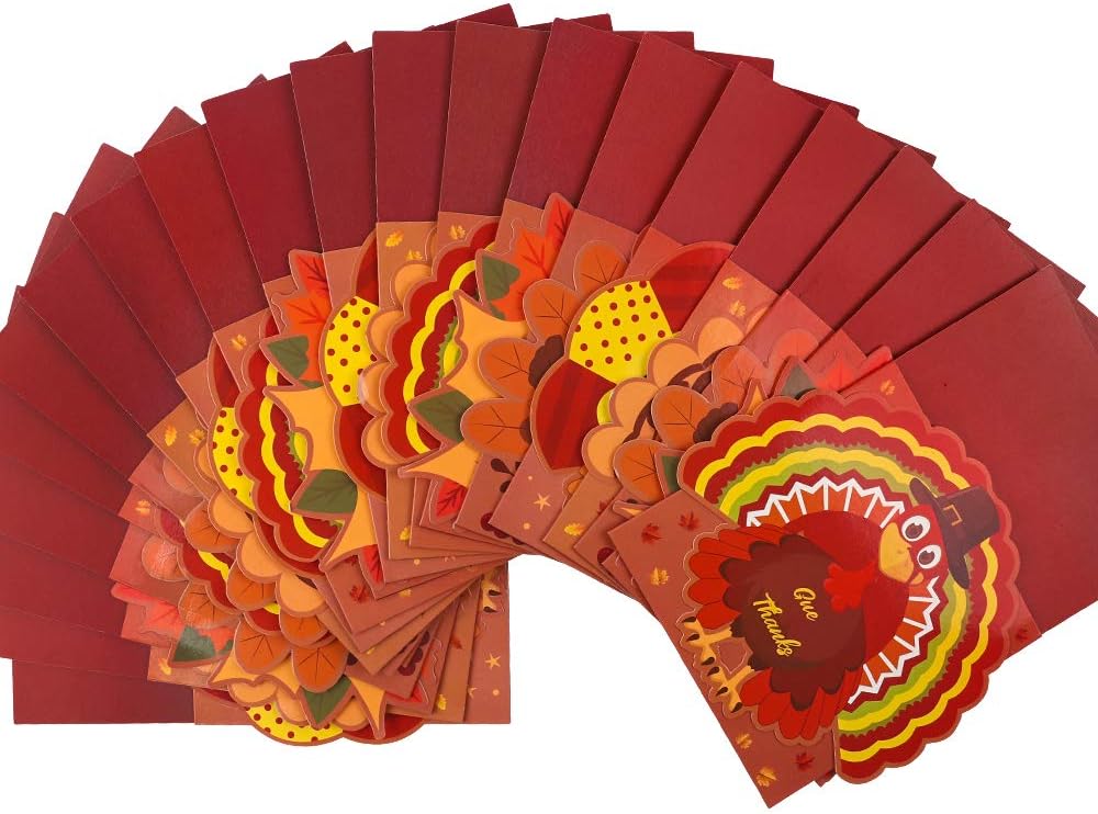 FUNARTY 20pcs Thanksgiving Cutlery Holder Set for Thanksgiving Turkey Utensil Decor, Autumn Fall Harvest Party Favor Supply Table Decoration: Home & Kitchen