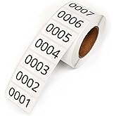Consecutive Numbered Stickers, 1.6 x 0.8 Inch Inventory Labels, Number Stickers for Organization (1-1000)