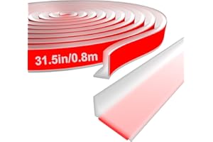 NAYOTAA Shower Threshold Water-Dam Silicone Strip - Waterproof, Leak-Proof, Easy Installation with Adhesive Backing for Frameless Shower Doors, Bathtubs, Sinks, Countertops