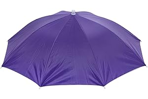PATIKIL OD 27.2" Umbrella Hat, 1Pcs Oxford Fabric Folding Single Layer Sun Rain Cap with Head Strip for Outdoor Hiking Fishin