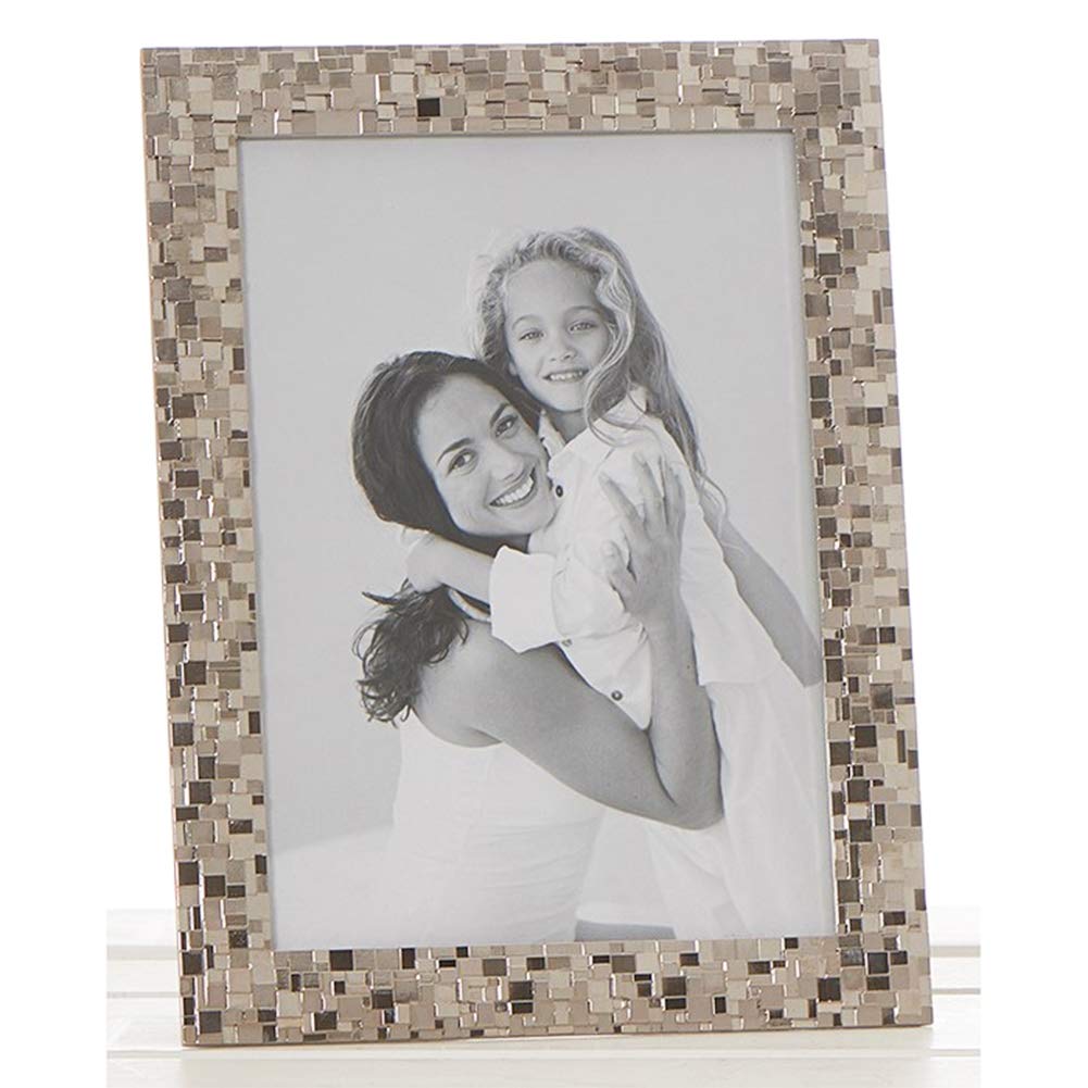 Shudehill Giftware Silver Mosaic Photo Frame for 5x7 Picture