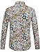 SSLR Men's Paisley Cotton Long Sleeve Casual Button Down Shirt