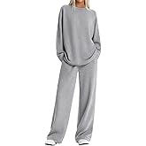 Oakgarden Women's 2 Piece Oversized Lounge Sets Lightweight Long Sleeve Crew Neck Tracksuit Long Pant Sweatsuits with Pockets