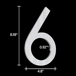 8 Inch Reflective Modern House Numbers, Address