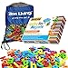 Zon Living 195 Piece Magnets for Kids Magnetic Alphabet Letters Numbers Lowercase Uppercase Refrigerator Magnets ABC 123 Toddlers Carry Bag Board Vowels Frig Fridge