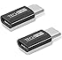 TechMatte USB-C to Micro USB Adapter Convert Connector for HTC 10, LG G5, Nexus 5X, Nexus 6P, Note 7 with 56k Resistor; Approved to Meet USB Type-C Standard (2-Pack, Black)