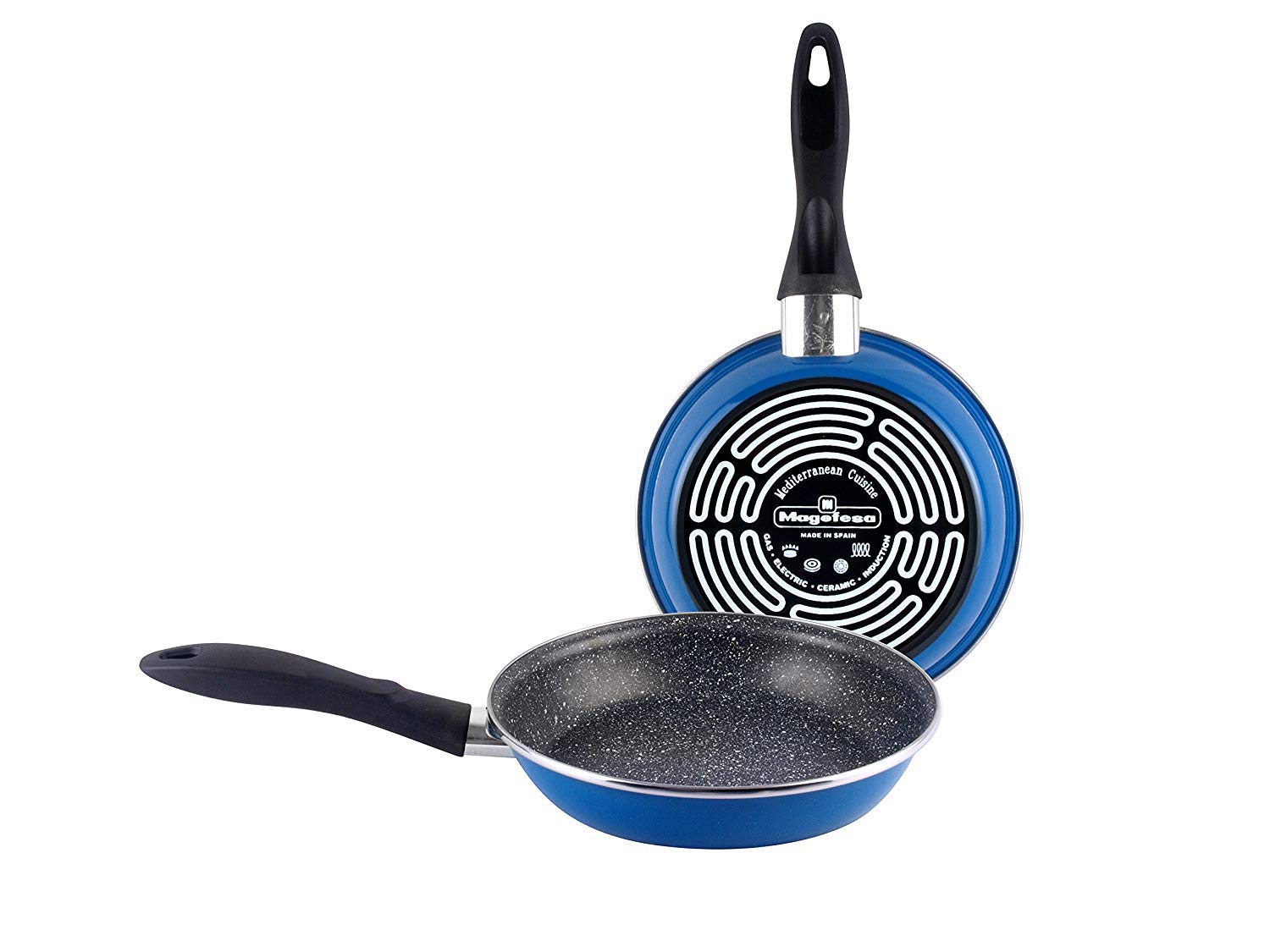 Magefesa K2 Set Non-Stick Frying Pans with Multi-Layer Stone Effect, Blue, 20 x 24 cm (Set of 2)