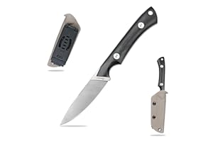 SDOKEDC Knives DC53 Steel Tactical Fixed Blade Knife with kydex sheath for Men EDC Outdoor Camping Survival Hunting (White+G10 Black)