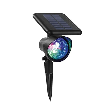 EASYmaxx 04249 Solar-Partyleuchte | Integriertes Solarpanel, Lichtpunkte in rot, grün und blau | Outdoor