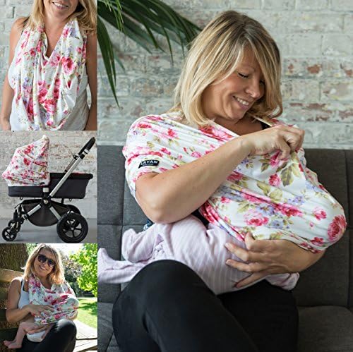 Stretchy Nursing Cover (Flower) (Carnation)