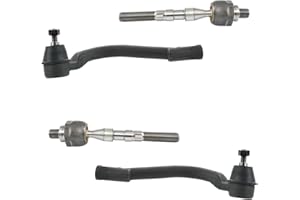 TRQ Front Inner and Outer Tie Rod Set 4 Piece Compatible with 2010-2017 Hyundai Tucson 11-13 Kia Sportage