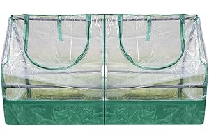 Zenport SH3212A+BTP Garden Raised Bed and Cold Frame Greenhouse Cloche for Easy Access Protected Gardening