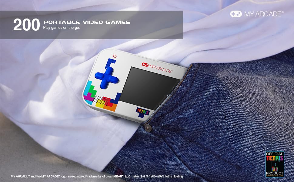 My Arcade Tetris Gamer V: Puzzle Games, Officially Licensed Portable Handheld Game with 201 Games, 2.5