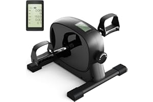 FEIERDUN Mini Exercise Bike, Under Desk Bike Pedal Exerciser Portable Foot Cycle Arm & Leg Peddler Machine with LCD Screen Displays