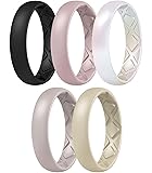 Egnaro Women's Silicone Anniversary Rings, 5.5mm
