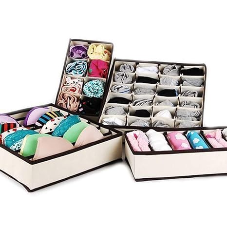 Tradevast Underwear Organizer Dresser Drawer Organizer Foldable