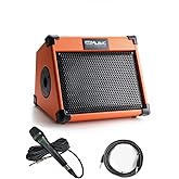 Acoustic Guitar Amplifier, 20 Watt Bluetooth Amp for Guitar Acoustic with Reverb Chorus Effect, 3 Band EQ(Including Microphone and Audio Cable)
